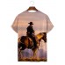 Western Denim Print Short Sleeve T-Shirt