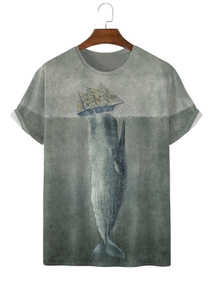 Moby Dick Ocean Casual Short Sleeve T-Shirt